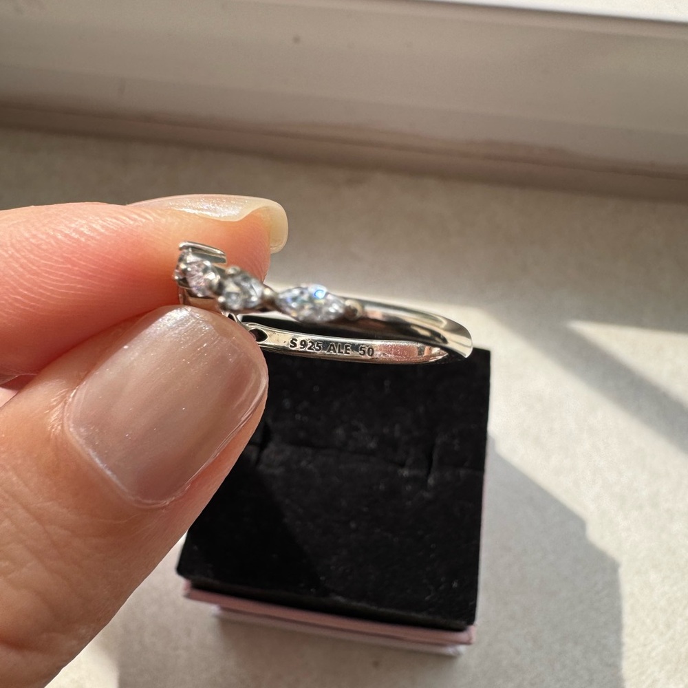 Pandora Princess Sparkle Wishbone Ring - Picture 4 of 7